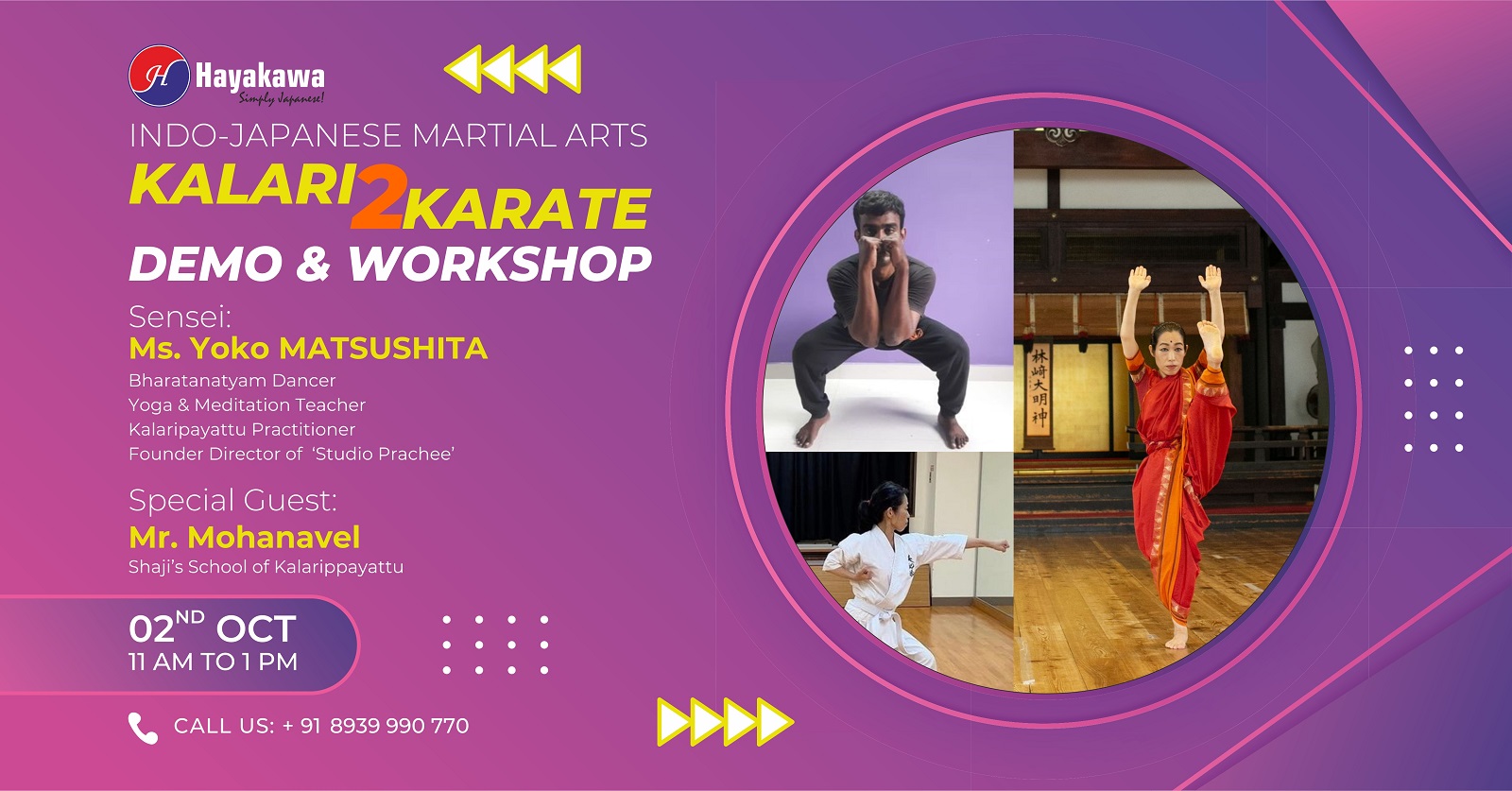 Indo-Japanese Martial Arts Kalari to Karate Demo and Workshop